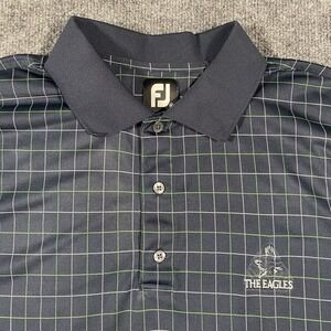 FootJoy FJ Windowpane Short Sleeve Golf Polo Shirt Mens 2XL Stretch Embroidered